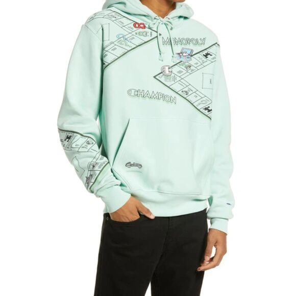 Champion Reverse Weave Hooded Sweatshirt - Monopoly Smoothie Green M - Picture 2 of 14